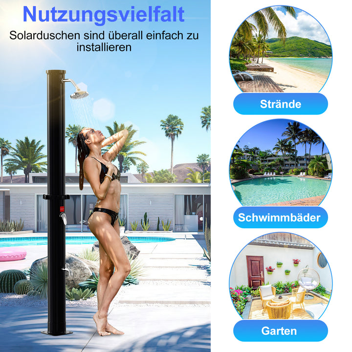 Sonnewelt solar shower with shower head, foot shower and protective cover 20L