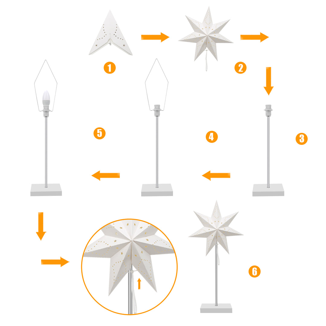 Sonnewelt LED Christmas Star Paper Table Lamp 65cm