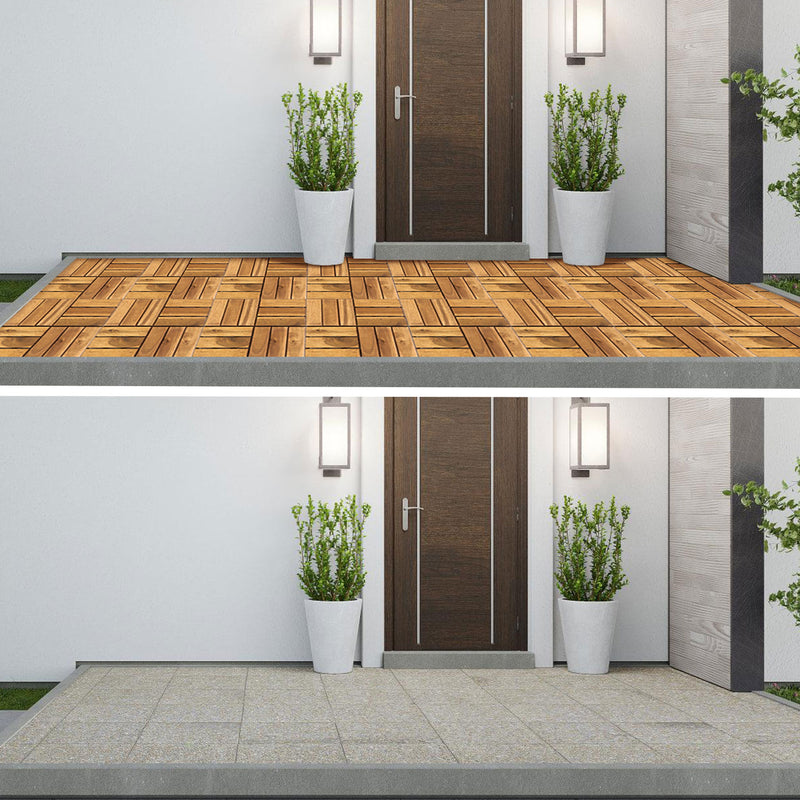Sonnewelt wooden tiles 30x30cm 12 slatted tiles (11 pieces)