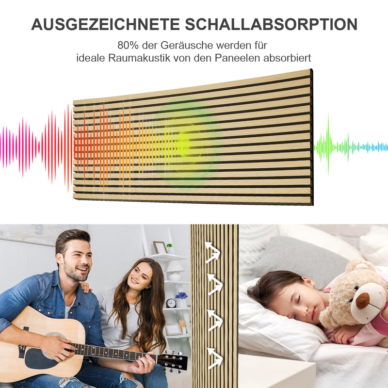 Sonnewelt Akustikpaneele Holz Holzpaneele Eichenholz 120x60cm