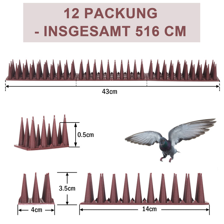 Sonnewelt Vogelspikes Taubenspikes Kunststoff 12 Stück