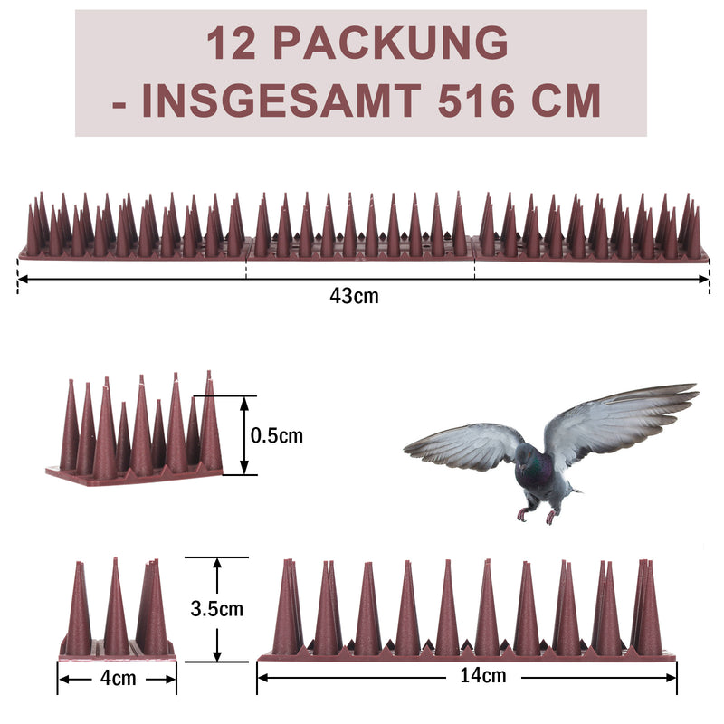 Sonnewelt Vogelspikes Taubenspikes Kunststoff 12 Stück