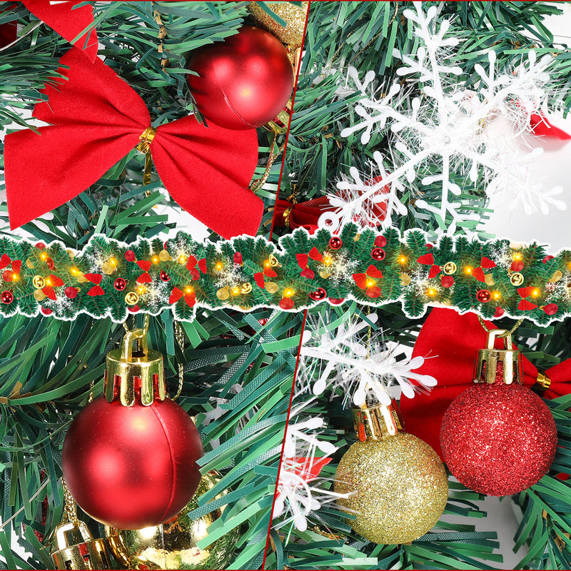 Sonnewelt Weihnachtsgirlande 100 LEDs mit Deko und Fernbedienung 5m