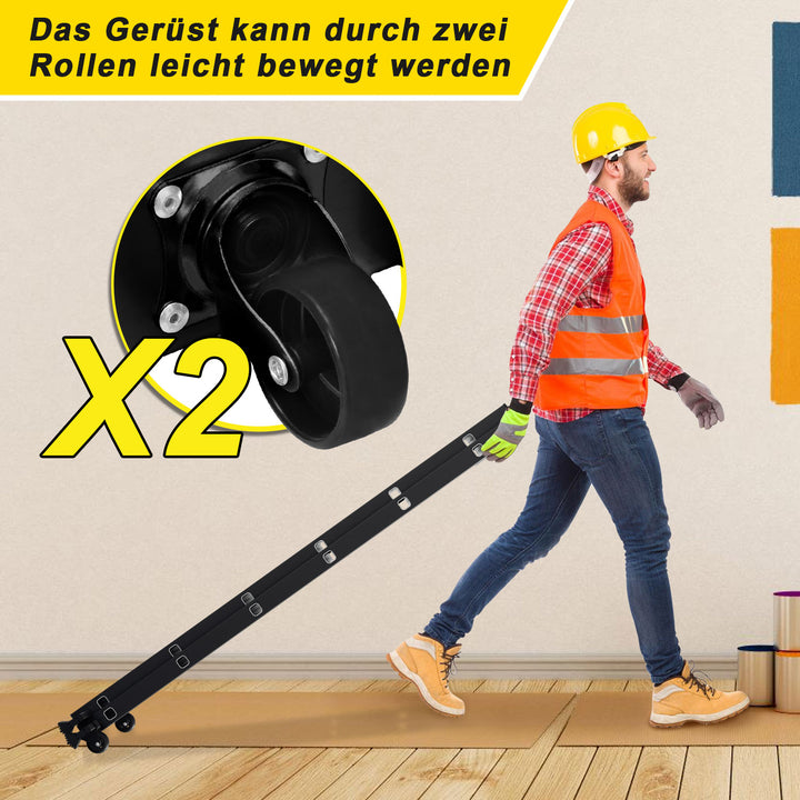 Sonnewelt Scaffolding 4 in 1 aluminum multifunctional ladder 6+6 steps