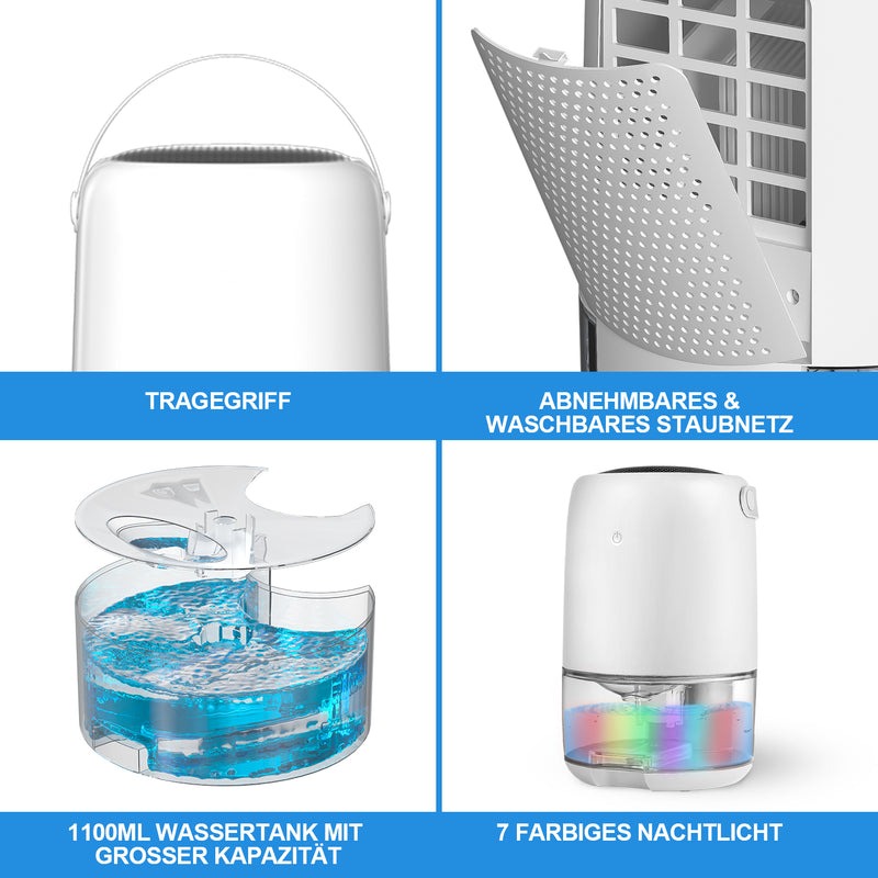 Sonnewelt Luftentfeuchter 1100 ml Mini Tragbarer