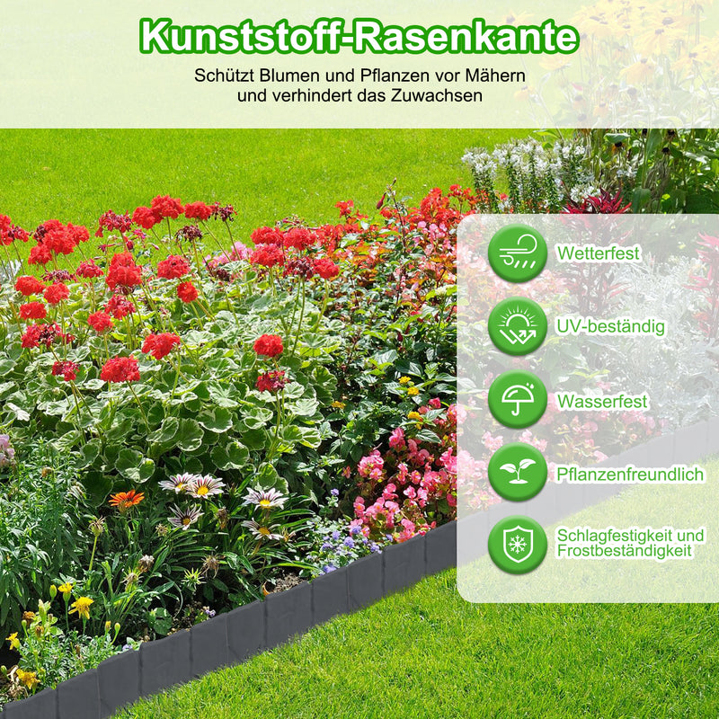 Sonnewelt Rasenkante Kunststoff Steinoptik
