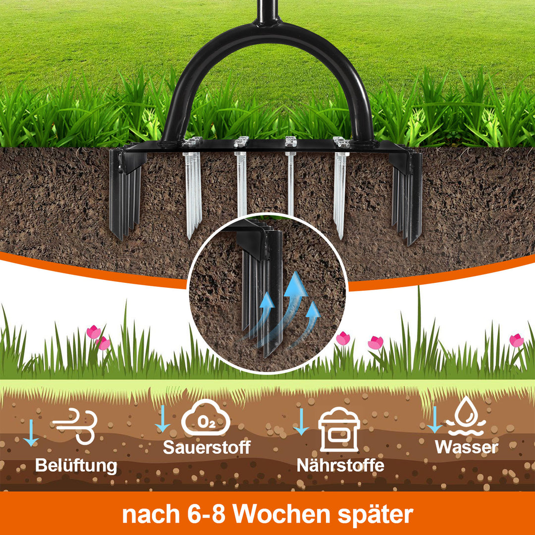 Sonnewelt Rasenlüfter Aerifizierer Vertikutierer für verdichtete Böden
