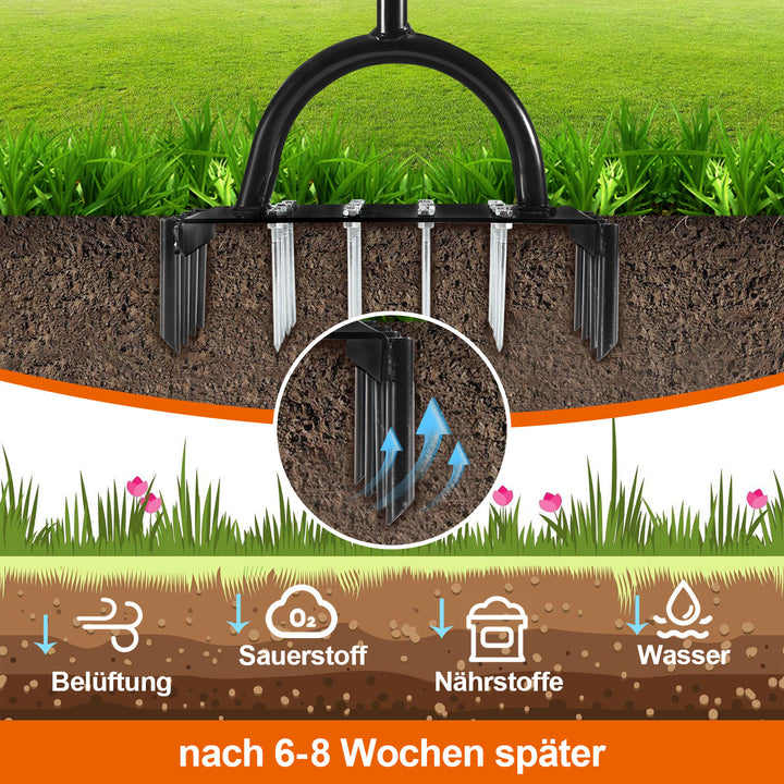 Sonnewelt Rasenlüfter Aerifizierer Vertikutierer für verdichtete Böden