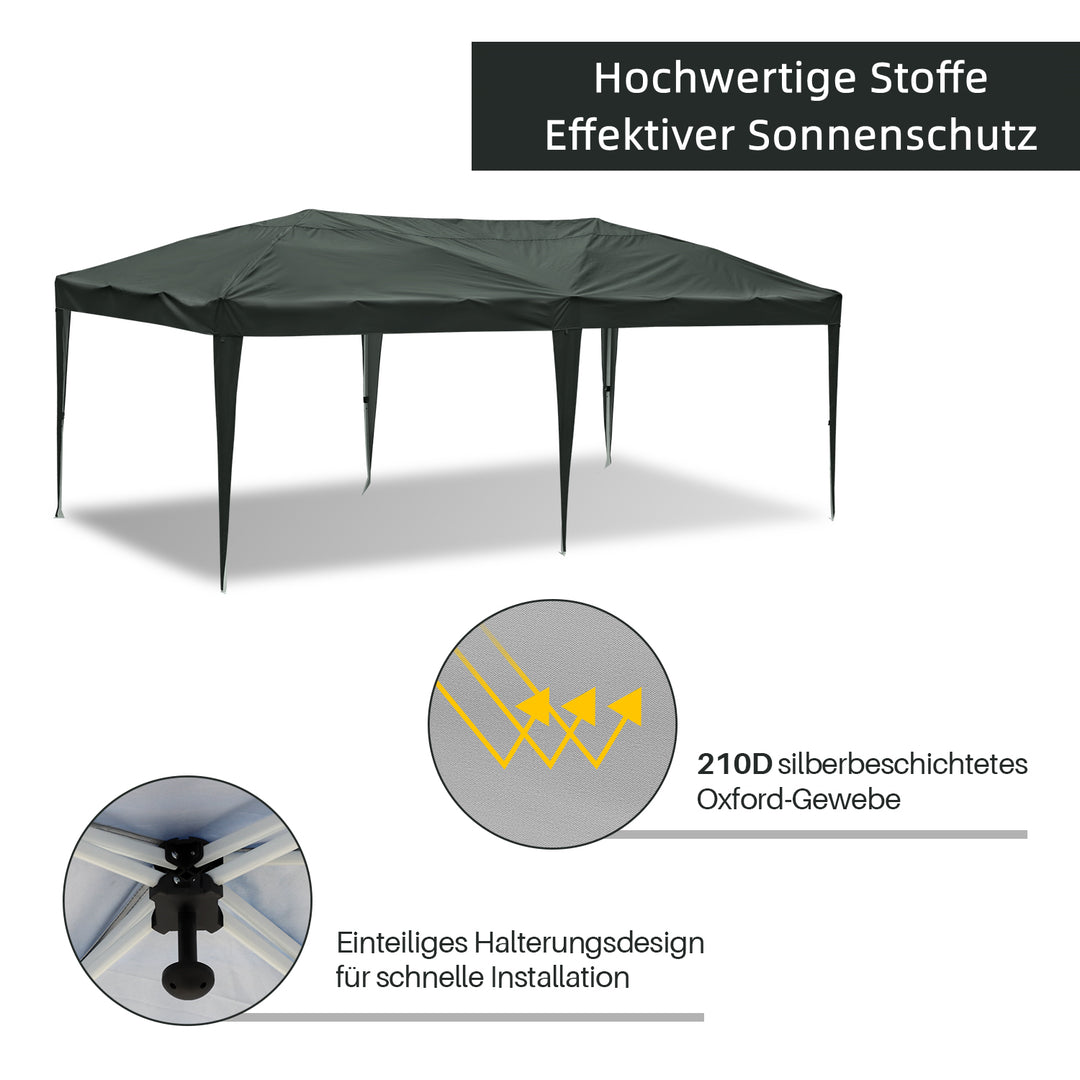 Sonnewelt Pop-Up Pavillon Gazebo mit Zentralverriegelung 3x6m