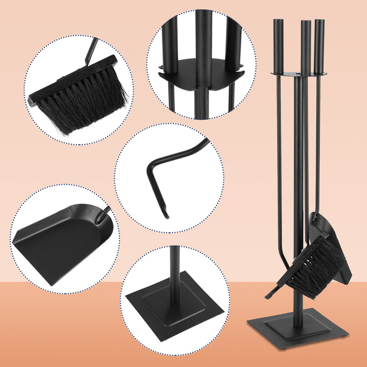 Sonnewelt Kaminbesteck 3 teilig Edelstahl Kaminbesteck Set