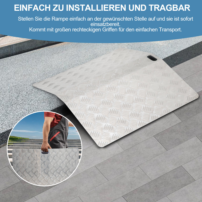 Sonnewelt Türschwellenrampe Rollstuhlrampe Aluminium Tragfähigkeit 270 kg