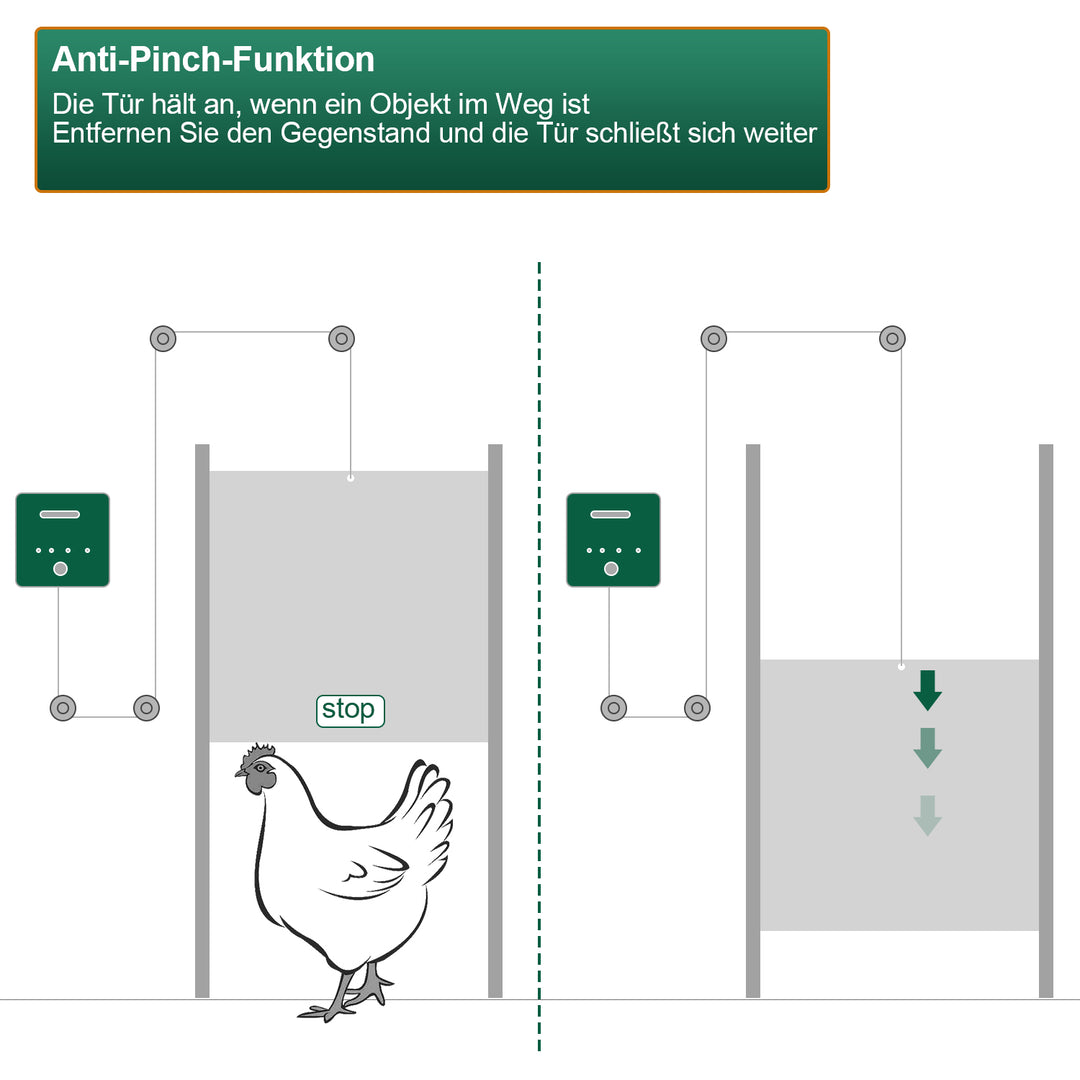 Sonnewelt Automatische Hühnertür Flüssigkristallanzeige mit Lichtsensor und Zeitsteuerung
