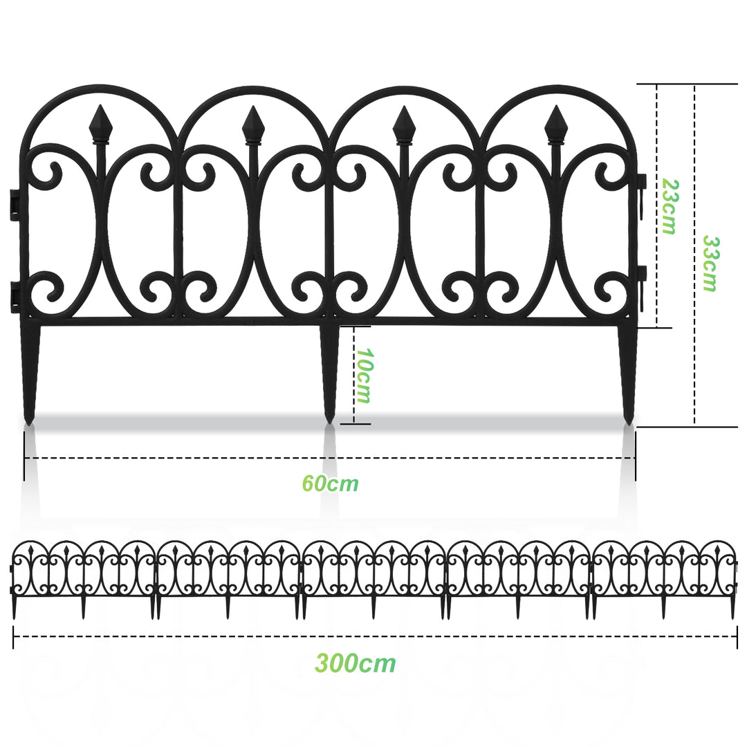 Sonnewelt 5 tlg Beetzaun Beetumrandung Kunststoff