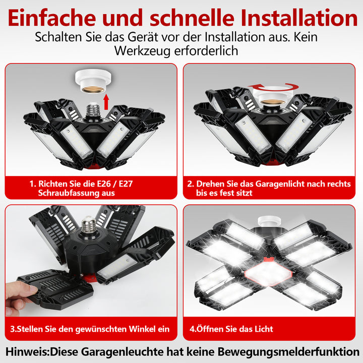 Sonnewelt Led Werkstatt Deckenleuchte Verstellbaren Paneelen 200W