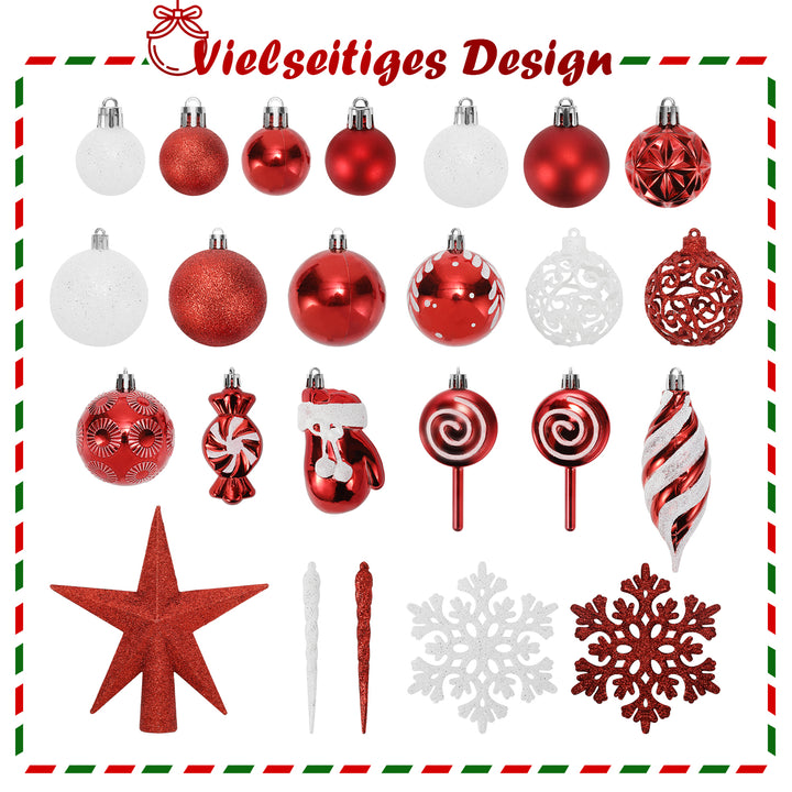 Sonnewelt Christmas Baubles Set 130 Christmas Tree Baubles for Christmas Tree