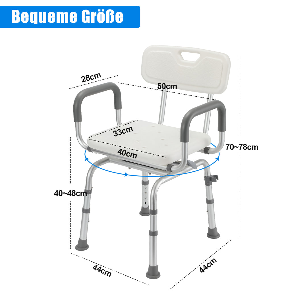 Sonnewelt shower chair shower seat 360° rotating
