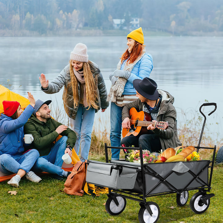 Sonnewelt Handcart Transport Cart with Roof Foldable 80kg Load Capacity