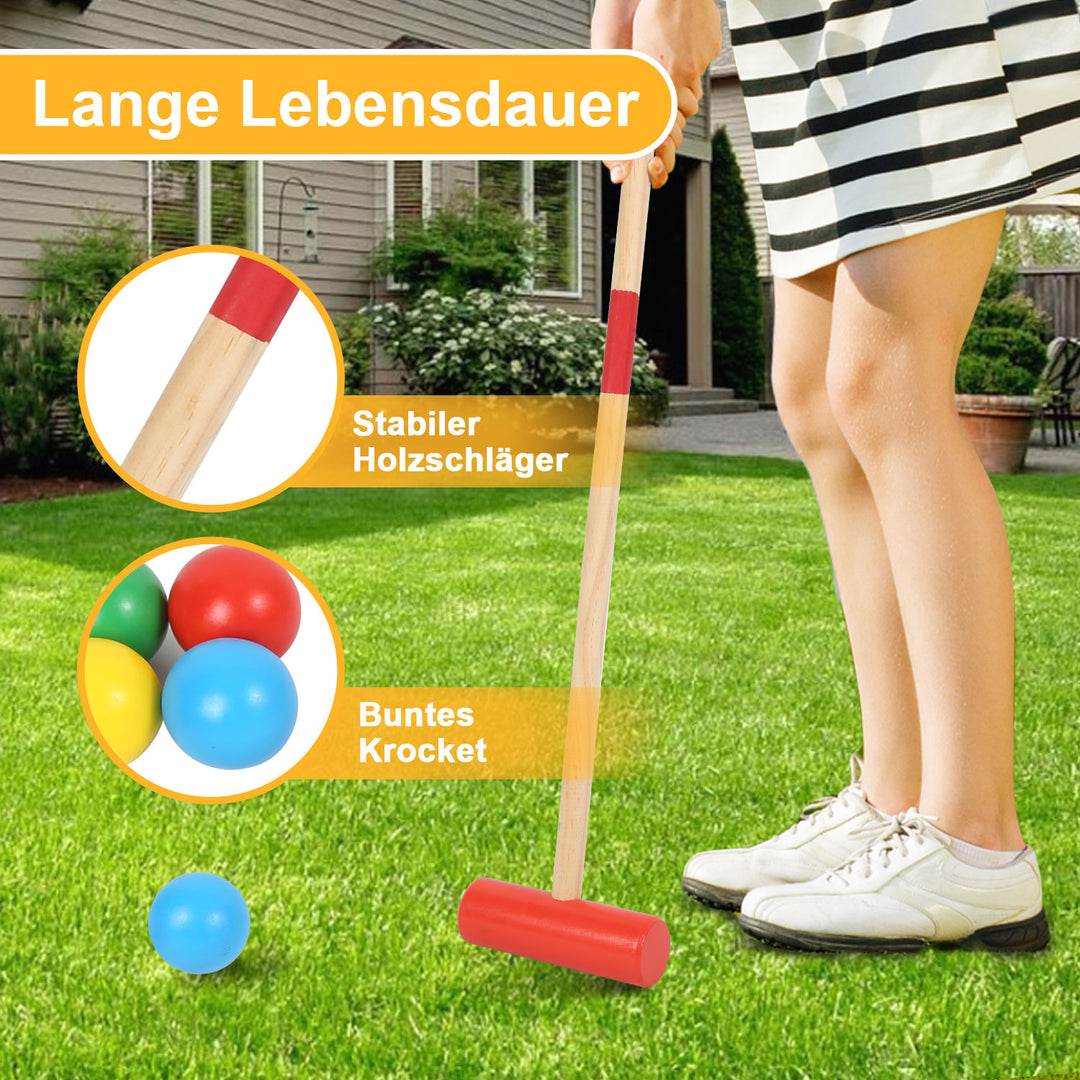 Sonnewelt Krocket Spiel 2-4 Spieler Croquet Set