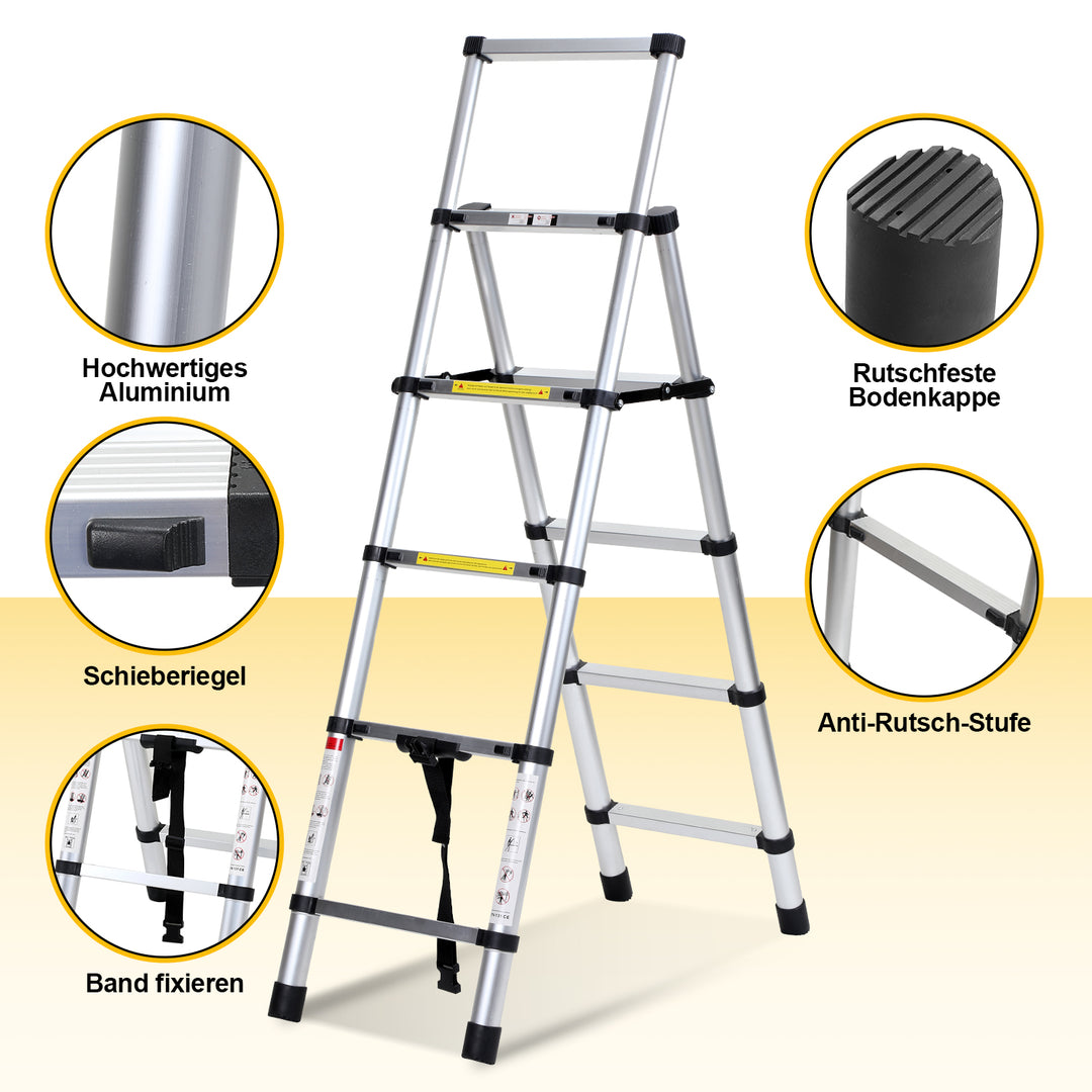 Sonnewelt telescopic ladder folding ladder A-frame