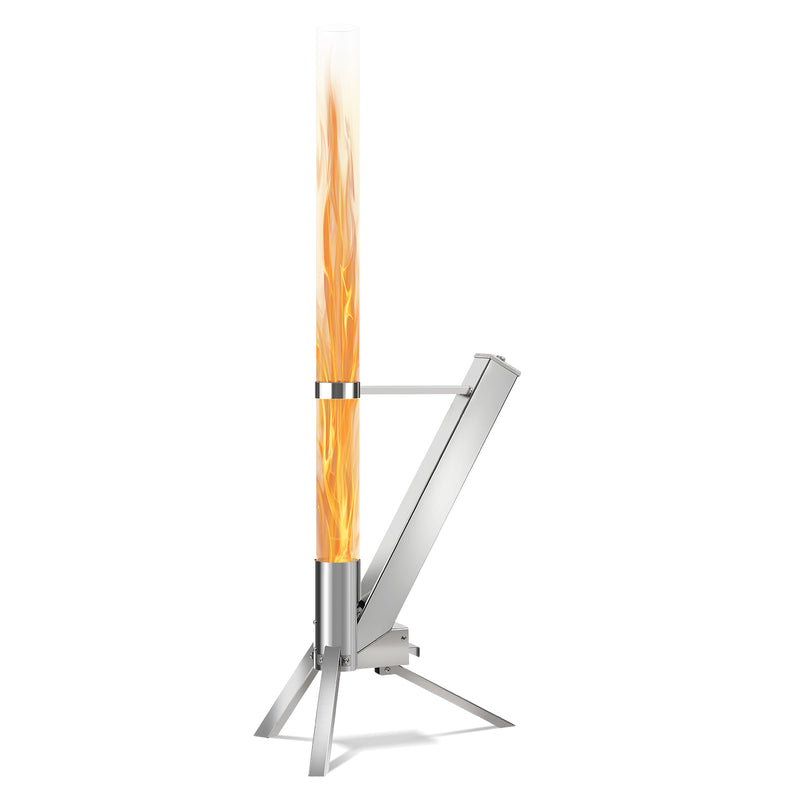Sonnewelt Pelletfackel Feuerrohr Edelstahl mit Glasröhre