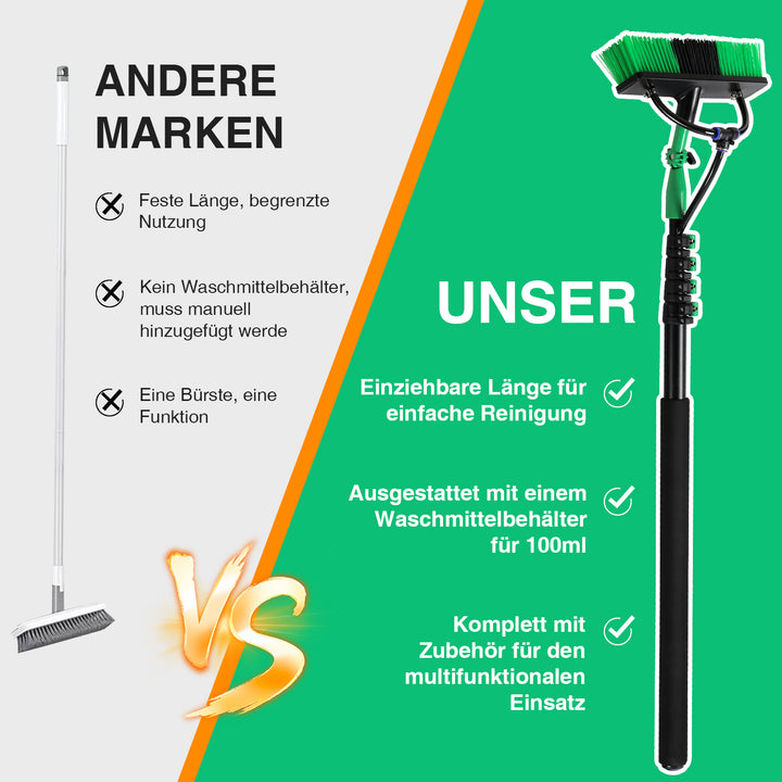Sonnewelt Teleskop Waschbürste mit Teleskopstiel 3.6m/4.8m