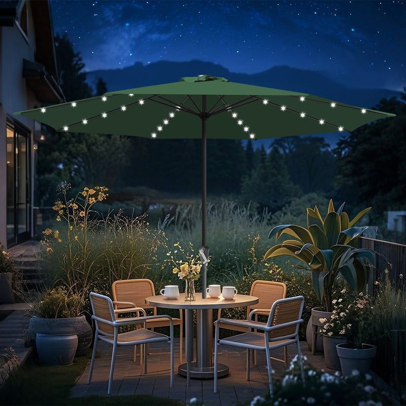 Sonnewelt Sonnenschirm 3.5m mit LED Solar Garten