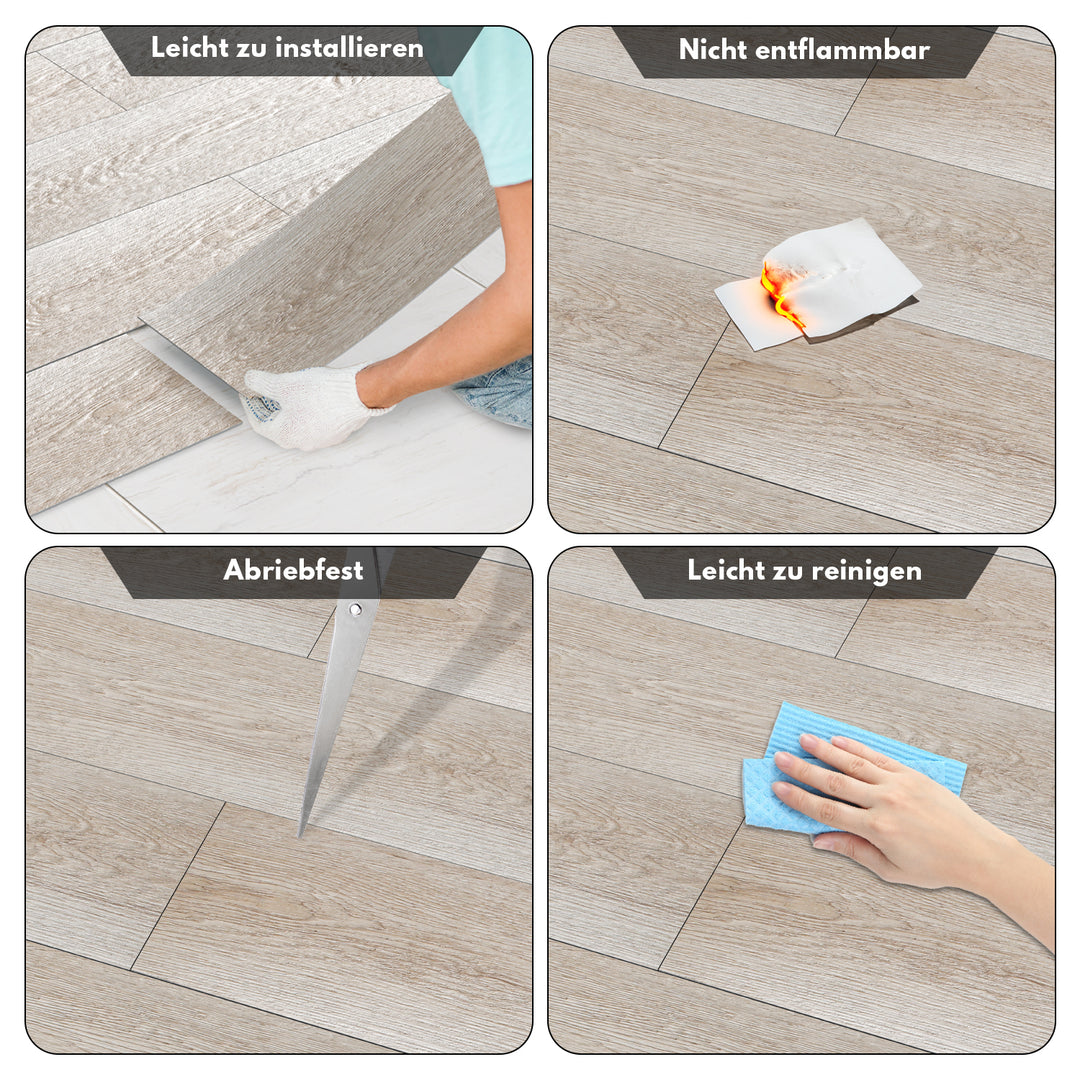 Sonnewelt PVC Bodenbelag Selbstklebend Vinylbod 1.5mm Dicke