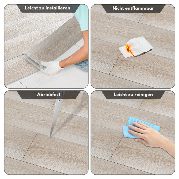Sonnewelt PVC Bodenbelag Selbstklebend Vinylbod 1.5mm Dicke