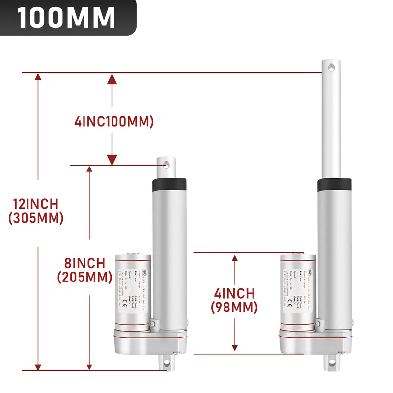 Sonnewelt 1500N Linear Actuator Linearmotor Elektrozylinder 50-400mm