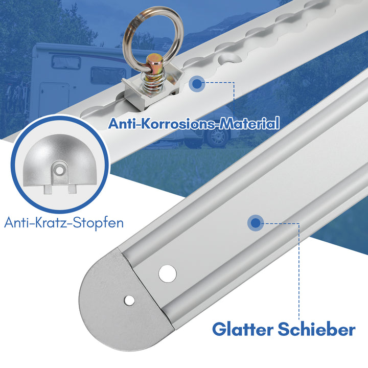 Sonnewelt Airline Rail 4x 1m Aluminium for Motorhomes and Trucks