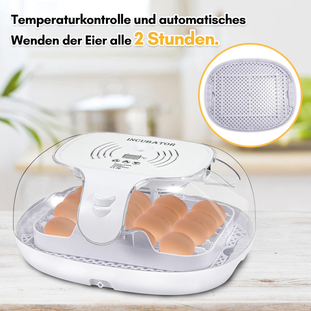 Sonnewelt Brutautomat Vollautomatisch Inkubator für Hühner 16 Eier