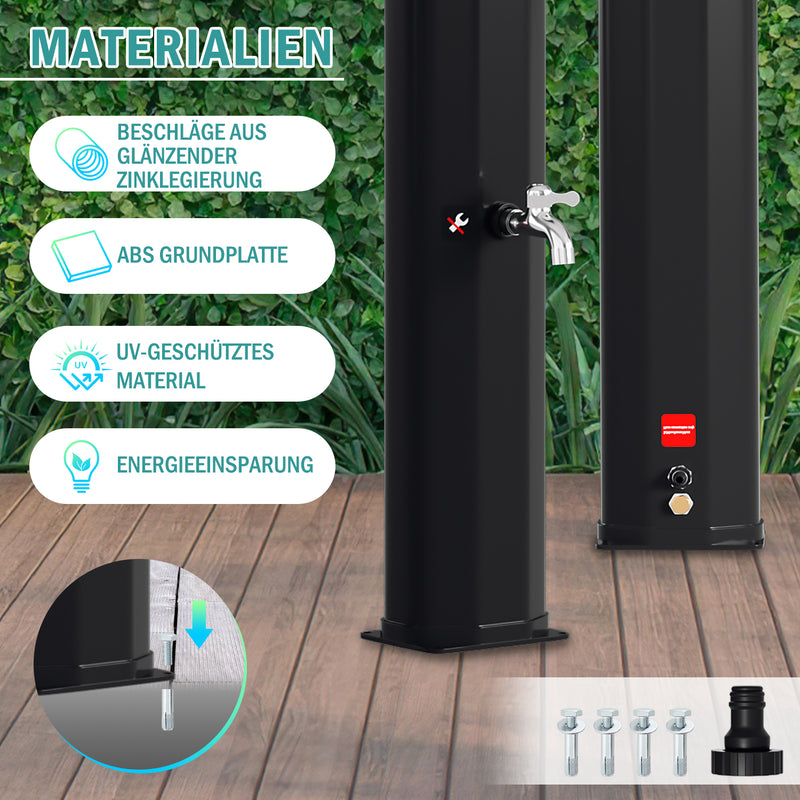Sonnewelt Solardusche 35L Solardusche Gartendusche Inkl. Schutzhaube