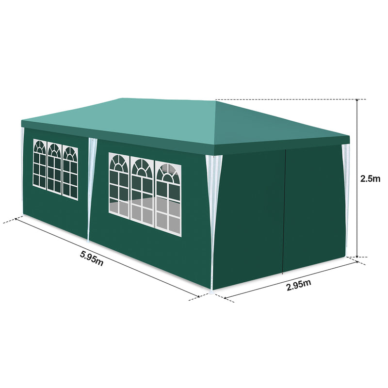 Sonnewelt Pavillon 3x6m Partyzelt Wasserdicht mit Seitenteilen