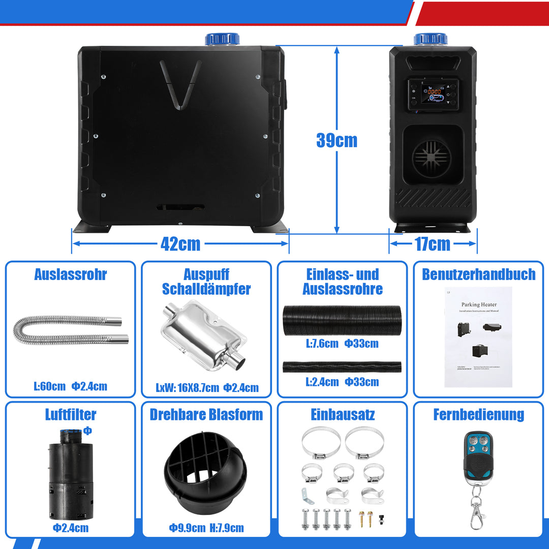 Sonnewelt 8KW 12V Diesel Standheizung LCD Bluetooth APP