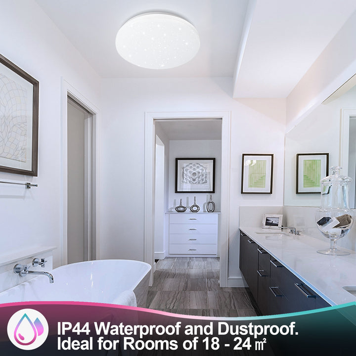 Sonnewelt 24W LED Deckenleuchte RGB mit Sternenhimmel-Effekt