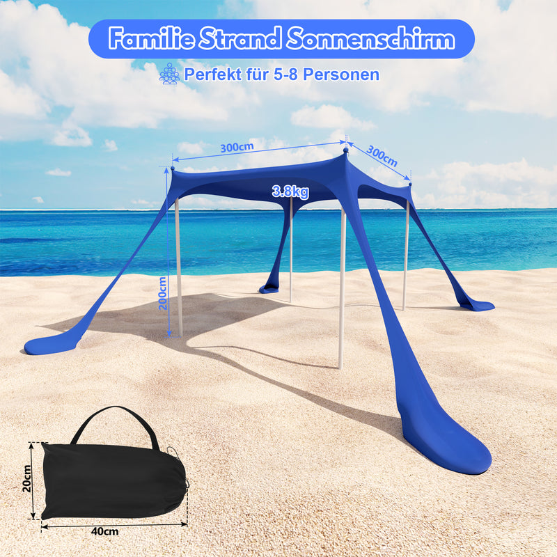 Sonnewelt Sonnenschutz Strand 3×3m UPF50