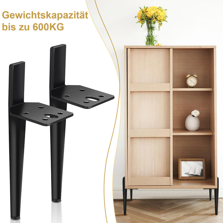 Sonnewelt Set of 4 Metal Furniture Feet Cabinet Feet Black