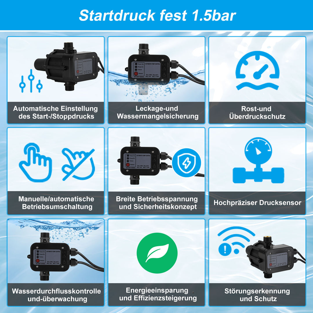 Sonnewelt pump switch pressure switch 10 bar