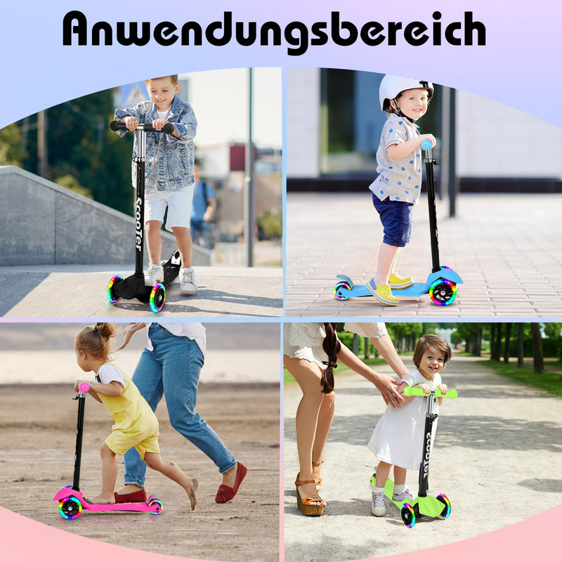 Sonnewelt Kinderroller Kinderscooter mit LED Räder