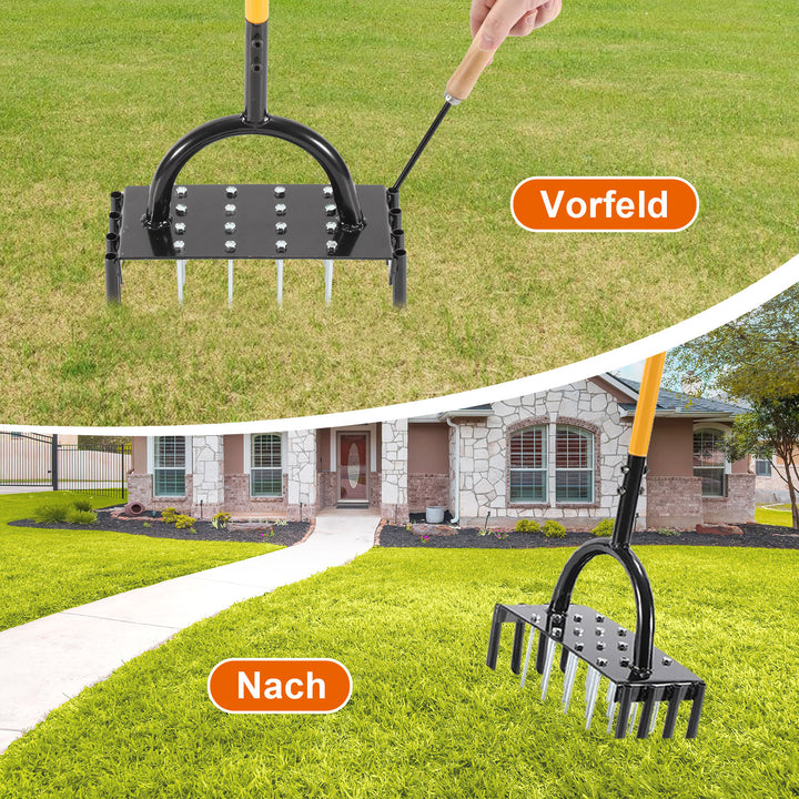 Sonnewelt Rasenlüfter Aerifizierer Vertikutierer für verdichtete Böden