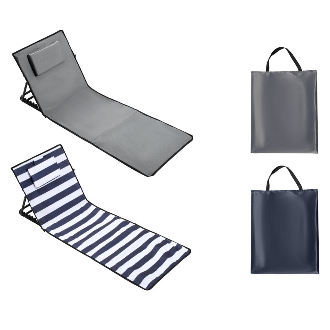 Sonnewelt Strandliegen Tragbar Strandmatte mit Einstellbar Höhe 158cm