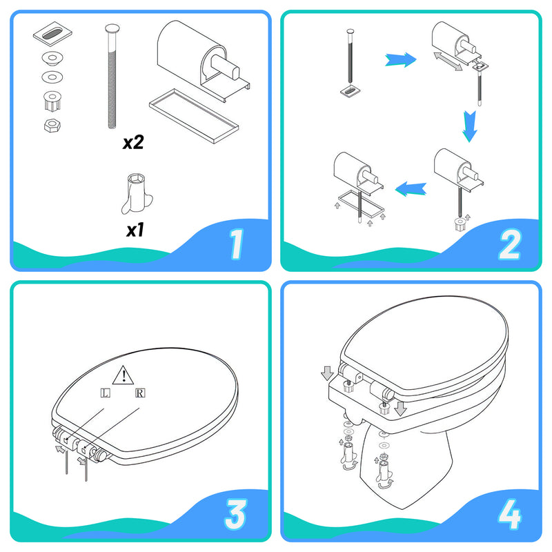 Sonnewelt Toilettendeckel WC Sitz mit Absenkautomatik O-Form