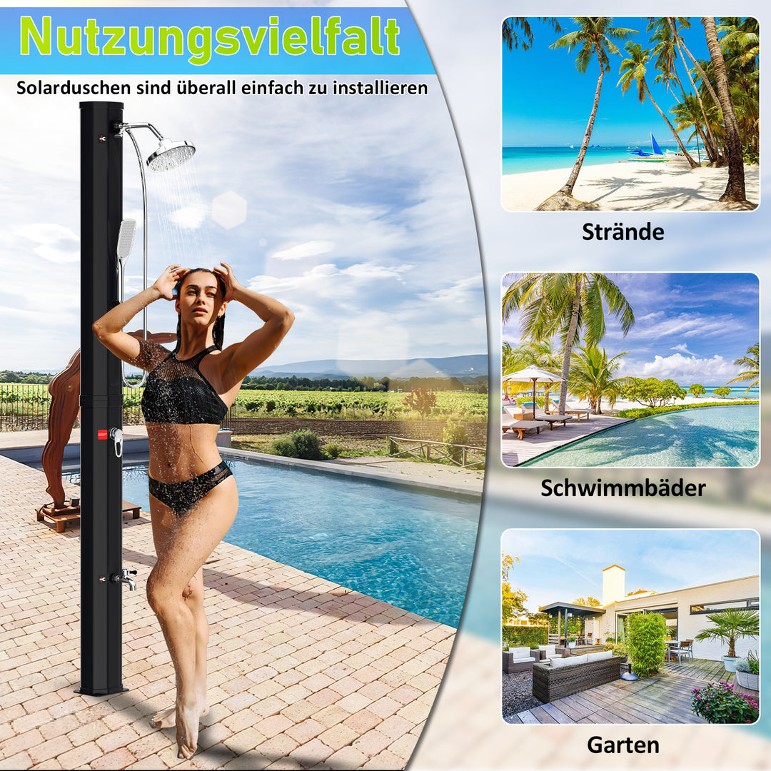Sonnewelt 35L Solardusche Gartendusche Inkl. Schutzhaube und Handbrause