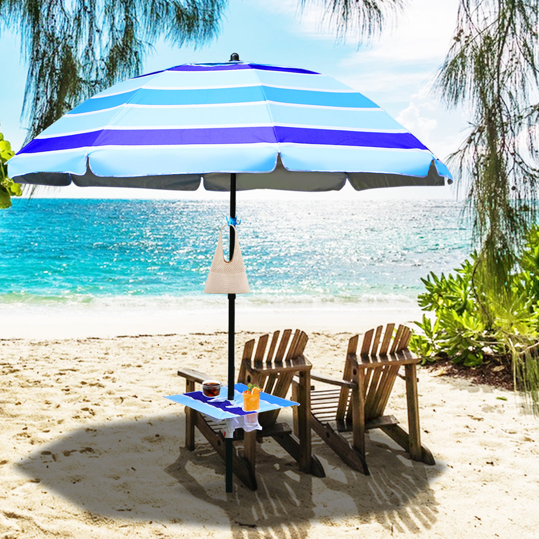 Sonnewelt Strandschirm Sonnenschirm Ø 213cm mit Tisch