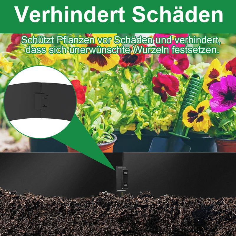 Sonnewelt Rasenkante Metall Beetumrandung 15cm/18cm Schwarz