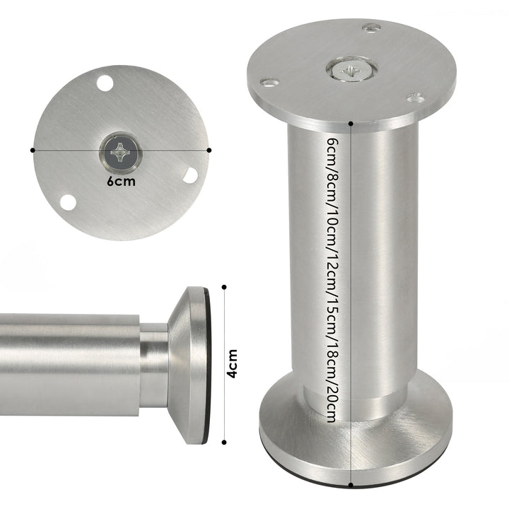 Sonnewelt 4er Set Möbelfüße Aluminium Höhenverstellbar