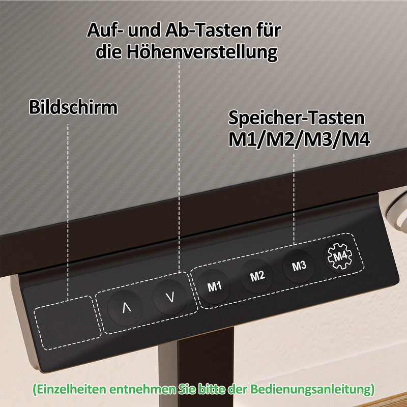Sonnewelt Höhenverstellbarer Schreibtisch Elektrisch Tischgestell bis 70kg belastbar