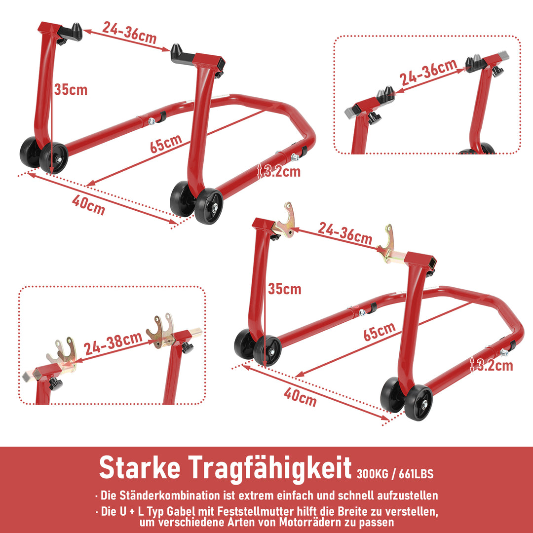 Sonnewelt Motorcycle Stand Motorcycle Jack Front/Rear
