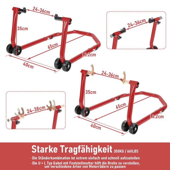 Sonnewelt Motorcycle Stand Motorcycle Jack Front/Rear
