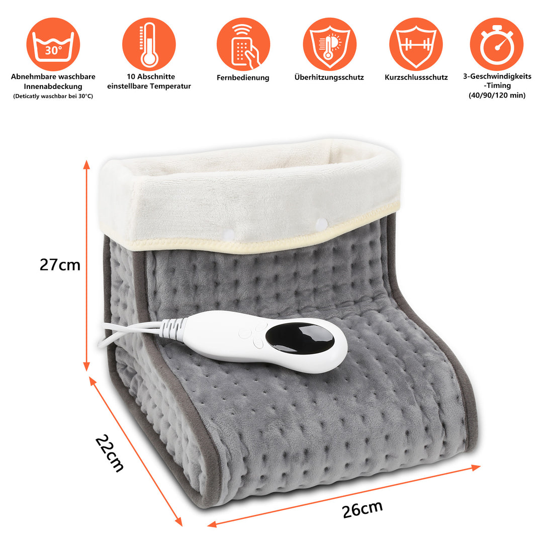 Sonnewelt Fußwärmer mit 10 Temperaturstufen Elektrische Fußheizung